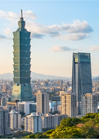 city with two skyscrapers in background